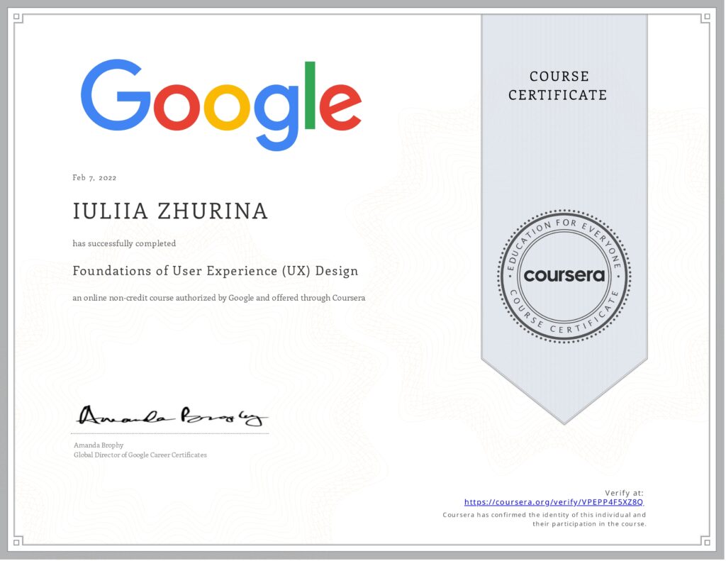 Coursera Google Certificate